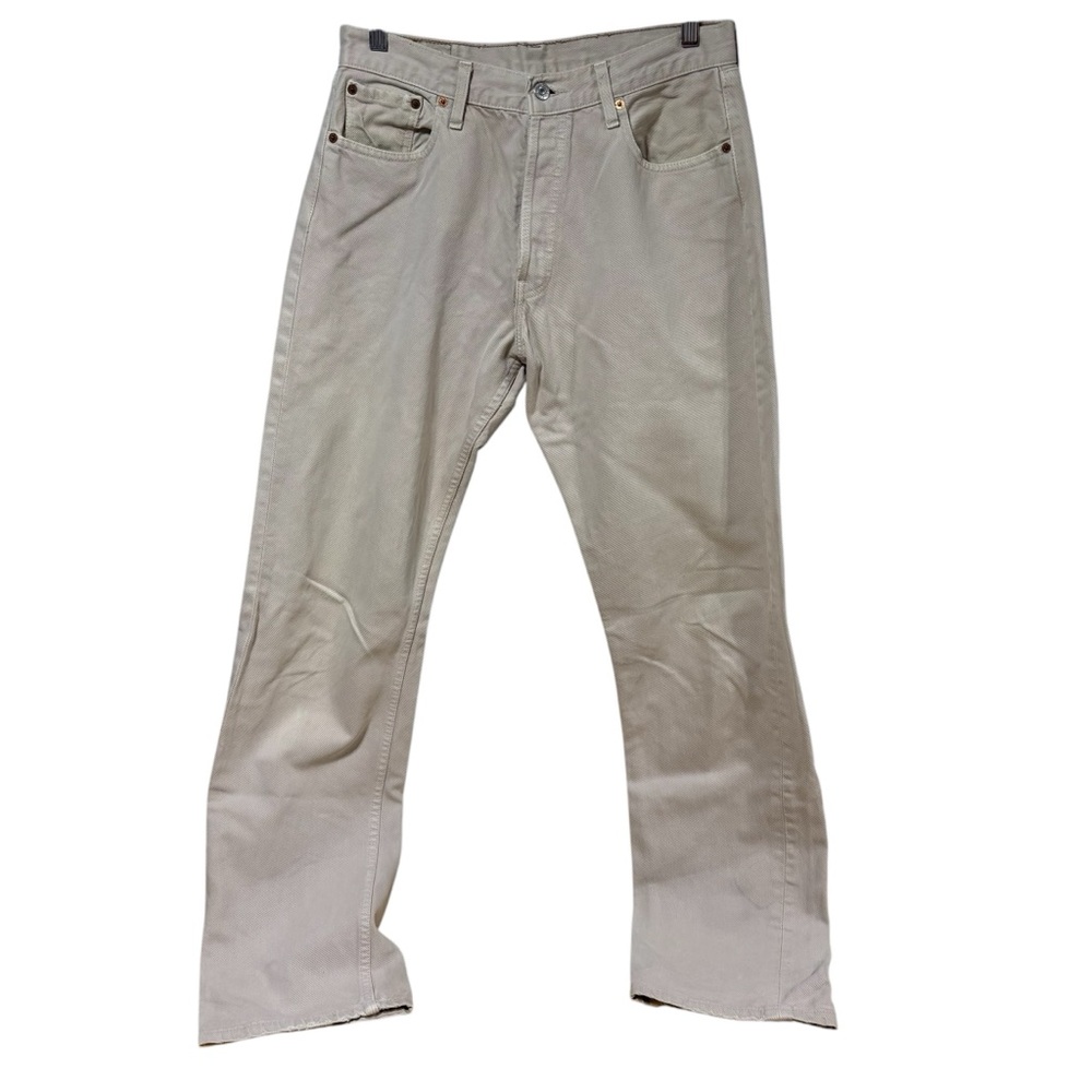 Levis 501 Original Fit Jeans Sand Beige Tan Button Fly Straight Leg Denim #470